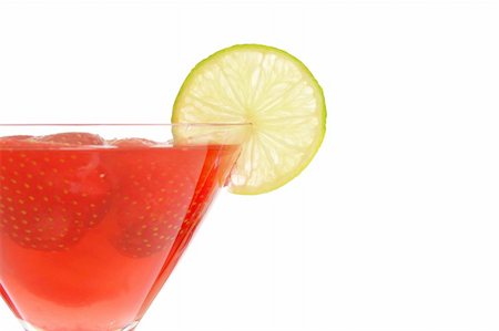 red strawberry cocktail party drink isolated on white background Stock Photo - Budget Royalty-Free & Subscription, Code: 400-04815968