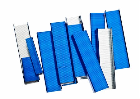 simsearch:400-05056079,k - Stack of Blue Staples Isolated on White with a Clipping Path. Stock Photo - Budget Royalty-Free & Subscription, Code: 400-04816218