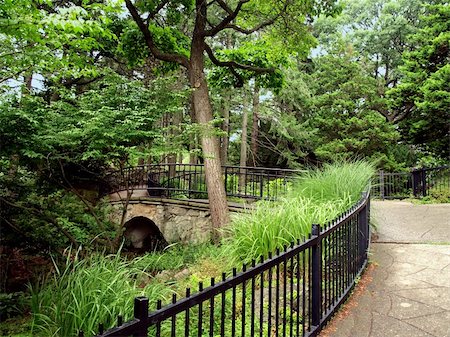 Pathway and romantic bridge in the park Stock Photo - Budget Royalty-Free & Subscription, Code: 400-04816250