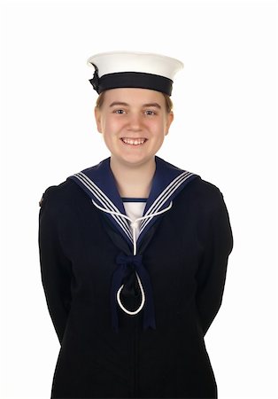 young smiling navy sailor isolated on white background Stock Photo - Budget Royalty-Free & Subscription, Code: 400-04816288
