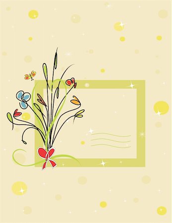 Stylized flowers on a background space for text Stock Photo - Budget Royalty-Free & Subscription, Code: 400-04816467