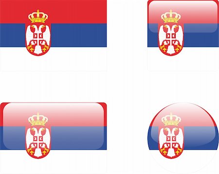 paunovic (artist) - serbia flag & buttons collection - vector Stock Photo - Budget Royalty-Free & Subscription, Code: 400-04816675