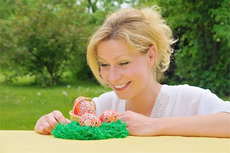 Young woman and easter eggs Stock Photo - Budget Royalty-Free & Subscription, Code: 400-04816963
