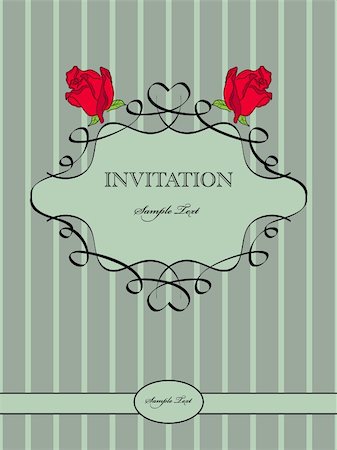flower border design of rose - Vector vintage pattern for  invitation Stock Photo - Budget Royalty-Free & Subscription, Code: 400-04817006