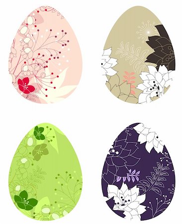 simsearch:400-05371255,k - Set of different pretty spring easter eggs Foto de stock - Royalty-Free Super Valor e Assinatura, Número: 400-04817232