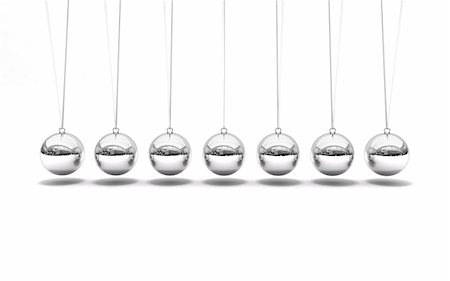 simsearch:400-05211235,k - 3D rendering of Newton's time cradle (balancing balls) Stock Photo - Budget Royalty-Free & Subscription, Code: 400-04817609