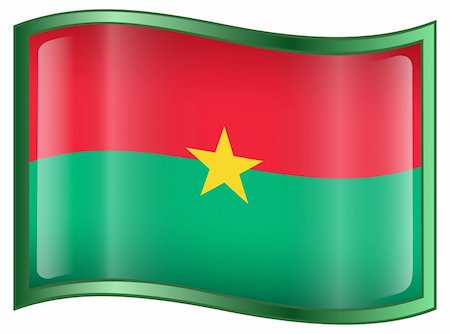 simsearch:400-04285611,k - Burkina Faso flag icon, isolated on white background Foto de stock - Super Valor sin royalties y Suscripción, Código: 400-04817634