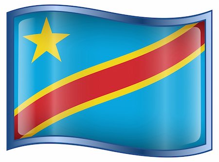 simsearch:400-04817643,k - DR Congo Flag icon, isolated on white background. Foto de stock - Super Valor sin royalties y Suscripción, Código: 400-04817636