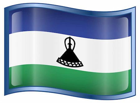 simsearch:400-04817643,k - Lesotho Flag Icon, isolated on white background Foto de stock - Super Valor sin royalties y Suscripción, Código: 400-04817640