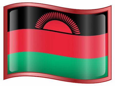 simsearch:400-04817643,k - Malawi Flag icon, isolated on white background Foto de stock - Super Valor sin royalties y Suscripción, Código: 400-04817643