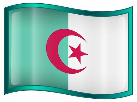 simsearch:400-04285611,k - Algeria flag icon, isolated on white background Foto de stock - Super Valor sin royalties y Suscripción, Código: 400-04817697