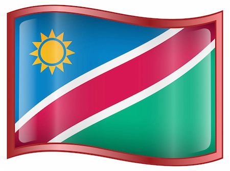 Namibia flag icon, isolated on white background Stock Photo - Budget Royalty-Free & Subscription, Code: 400-04817705