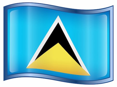 Saint Lucia flag icon, isolated on white background Stockbilder - Microstock & Abonnement, Bildnummer: 400-04817708