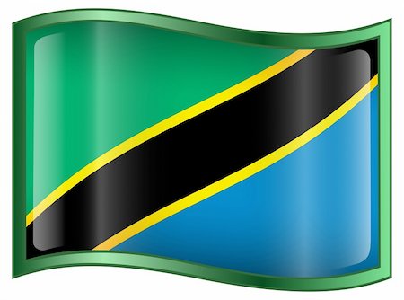 simsearch:400-04285611,k - Tanzania flag icon, isolated on white background Foto de stock - Super Valor sin royalties y Suscripción, Código: 400-04817710