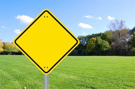 blank and empty yellow road sign with copyspace Stock Photo - Budget Royalty-Free & Subscription, Code: 400-04818035
