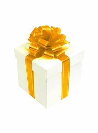 simsearch:400-04656802,k - White gift box with orange bow isolated on white Photographie de stock - Aubaine LD & Abonnement, Code: 400-04818165