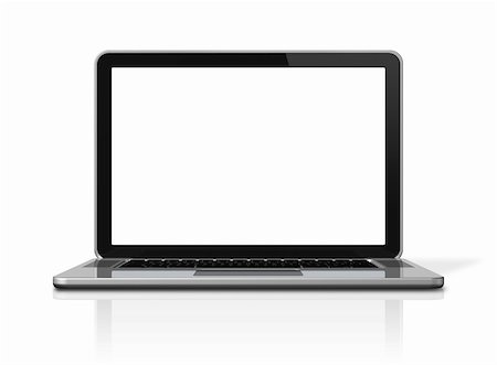 simsearch:400-04854535,k - 3D blank laptop computer isolated on white with 2 clipping path : one for global scene and one for the screen Stock Photo - Budget Royalty-Free & Subscription, Code: 400-04818735