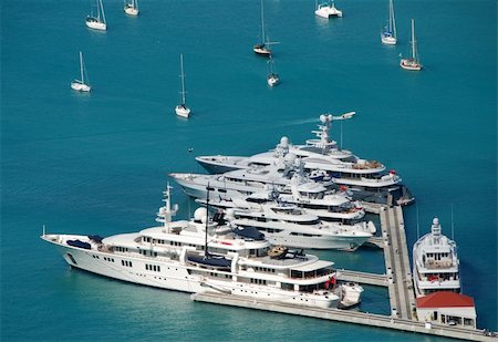 Luxury yachts at a marina in St Thomas, USVI Stock Photo - Budget Royalty-Free & Subscription, Code: 400-04818817