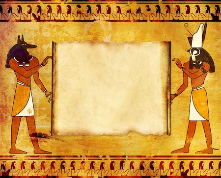 simsearch:400-04138680,k - Background with Egyptian gods images - Anubis and Horus Foto de stock - Super Valor sin royalties y Suscripción, Código: 400-04818987