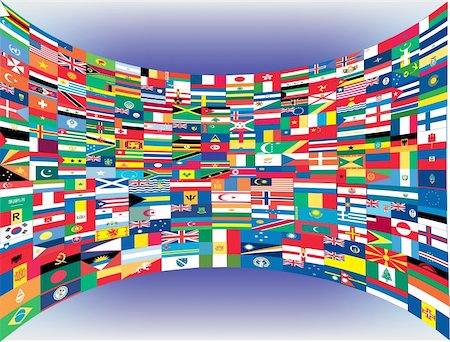 states flag and atlas - All flags of the world, vector illustration Stock Photo - Budget Royalty-Free & Subscription, Code: 400-04819241
