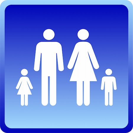Vector Man & Woman icon with children  over blue background Stock Photo - Budget Royalty-Free & Subscription, Code: 400-04819304
