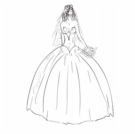 simsearch:400-04141987,k - Bride in wedding dress white with bouquet Foto de stock - Super Valor sin royalties y Suscripción, Código: 400-04819302
