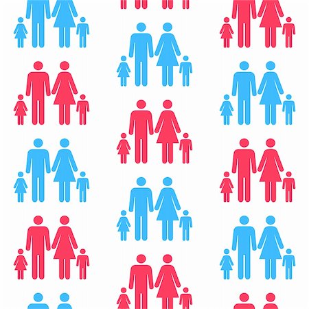 stick people holding hands - Seamless pattern with silhouettes of the person of different color.(can be repeated and scaled in any size) Stock Photo - Budget Royalty-Free & Subscription, Code: 400-04819311