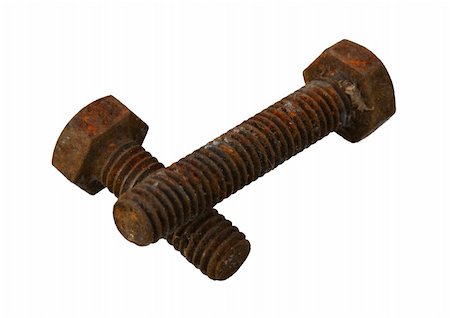 rusty tools - Rusty bolts on a plain white background. Stock Photo - Budget Royalty-Free & Subscription, Code: 400-04819353
