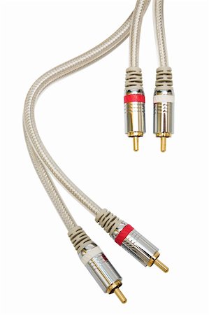 component audio cable with a gold covering Stock Photo - Budget Royalty-Free & Subscription, Code: 400-04819599