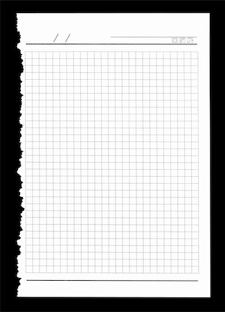 simsearch:400-04277882,k - White notebook paper sheet isolated on black background Foto de stock - Super Valor sin royalties y Suscripción, Código: 400-04819992