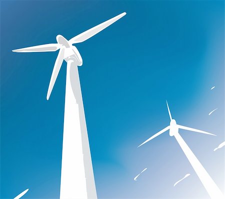 simsearch:400-04024418,k - vector wind turbines Fotografie stock - Microstock e Abbonamento, Codice: 400-04810472