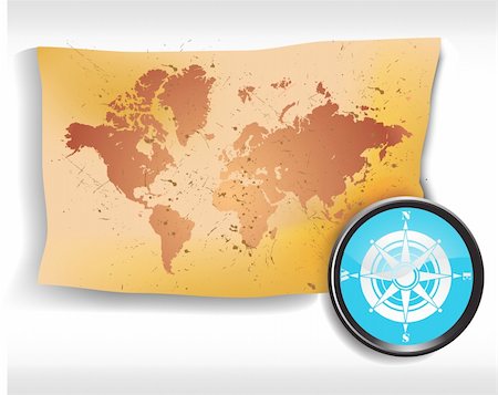 map with compass Stock Photo - Budget Royalty-Free & Subscription, Code: 400-04810540