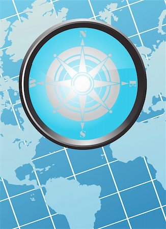 map with compass Stock Photo - Budget Royalty-Free & Subscription, Code: 400-04810541