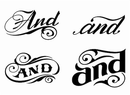 emaria (artist) - Ornate cursive ornaments. Element text (and). Vector illustration Fotografie stock - Microstock e Abbonamento, Codice: 400-04810950