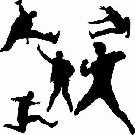 simsearch:400-04563369,k - people jumping silhouettes - vector Foto de stock - Super Valor sin royalties y Suscripción, Código: 400-04811114