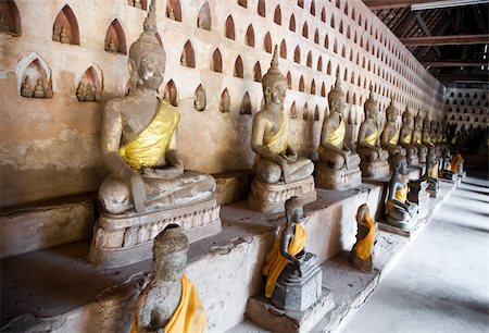 Ancient Buddha sculptures in the cloister of Wat Si Saket in Vientiane, Laos Stock Photo - Budget Royalty-Free & Subscription, Code: 400-04811241