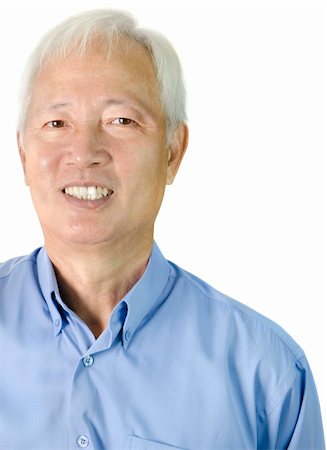 Portrait of an Asian senior businessman standing on white background Stock Photo - Budget Royalty-Free & Subscription, Code: 400-04811262