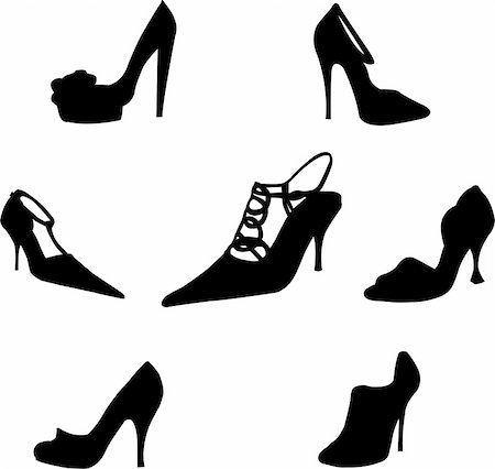 shoes silhouettes - vector Stock Photo - Budget Royalty-Free & Subscription, Code: 400-04811365