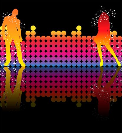 Sexy couple dancing on a rainbow background Stock Photo - Budget Royalty-Free & Subscription, Code: 400-04811532