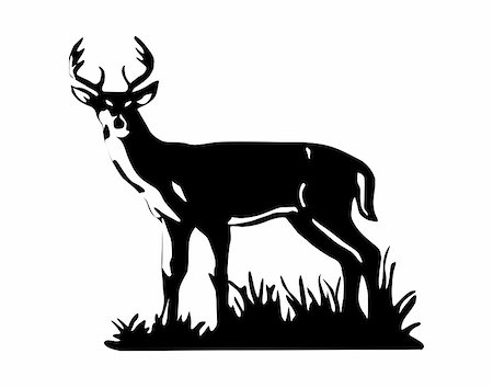 deer and hunter - Image of vector illustration of deer silhouette Stock Photo - Budget Royalty-Free & Subscription, Code: 400-04811642