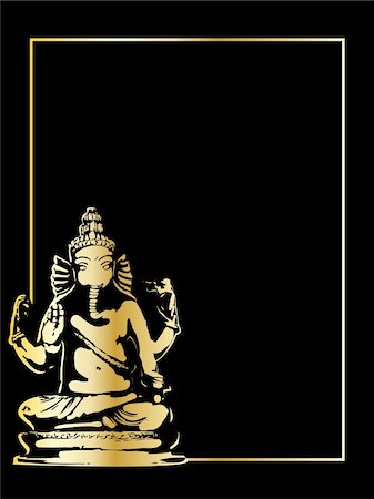 simsearch:400-06515696,k - the gold vector ganesha statue eps 8 Stock Photo - Budget Royalty-Free & Subscription, Code: 400-04811903