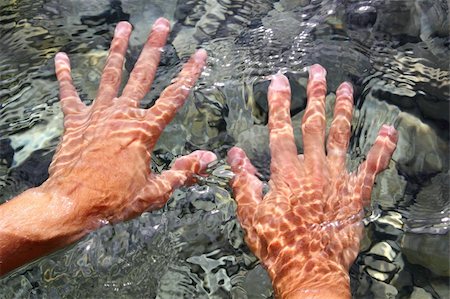 finger lakes - hands underwater river water wavy distorted shapes Stock Photo - Budget Royalty-Free & Subscription, Code: 400-04811934