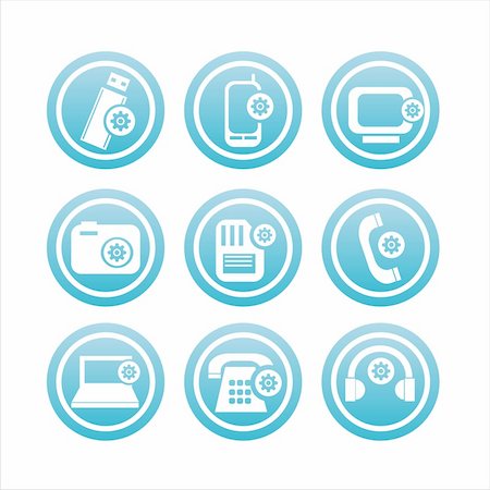 set of 9 setting in technology signs Stock Photo - Budget Royalty-Free & Subscription, Code: 400-04811959