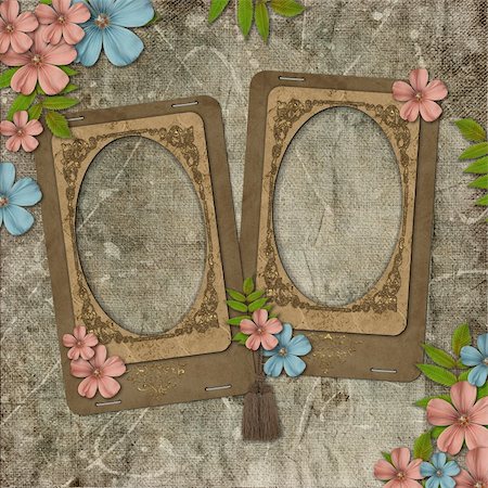 simsearch:400-06557550,k - Two frames on vintage background Stock Photo - Budget Royalty-Free & Subscription, Code: 400-04812170