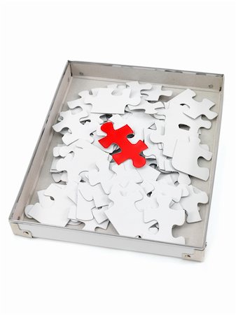 simsearch:400-05288074,k - Jigsaw puzzle pieces isolated against a white background Stock Photo - Budget Royalty-Free & Subscription, Code: 400-04812307