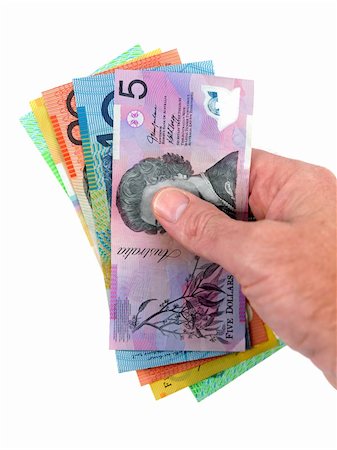Australian currency isolated against a white background Stock Photo - Budget Royalty-Free & Subscription, Code: 400-04812302