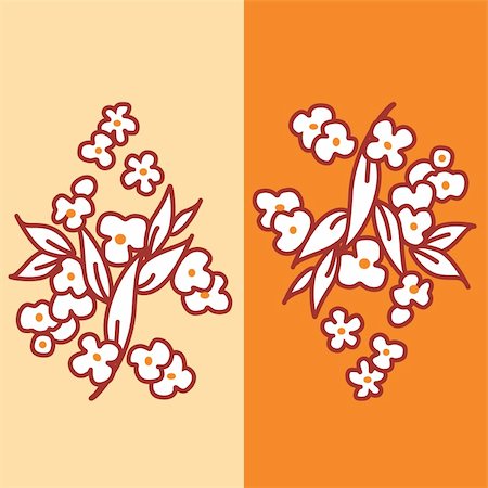 simsearch:400-08158857,k - Stylish floral vector pattern in orange and red colors Photographie de stock - Aubaine LD & Abonnement, Code: 400-04812464