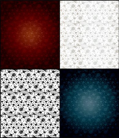 red carpet vector background - Set of seamless wallpaper pattern. Vector illustration Stock Photo - Budget Royalty-Free & Subscription, Code: 400-04812740