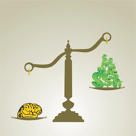 debt scales - compare between two precious thing Stock Photo - Budget Royalty-Free & Subscription, Code: 400-04812780