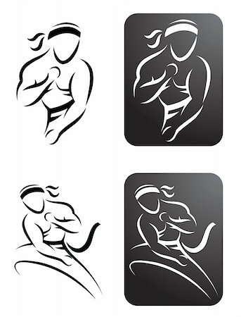 simsearch:400-06860112,k - Four stylized illustrations of a man performing karate Stock Photo - Budget Royalty-Free & Subscription, Code: 400-04812945